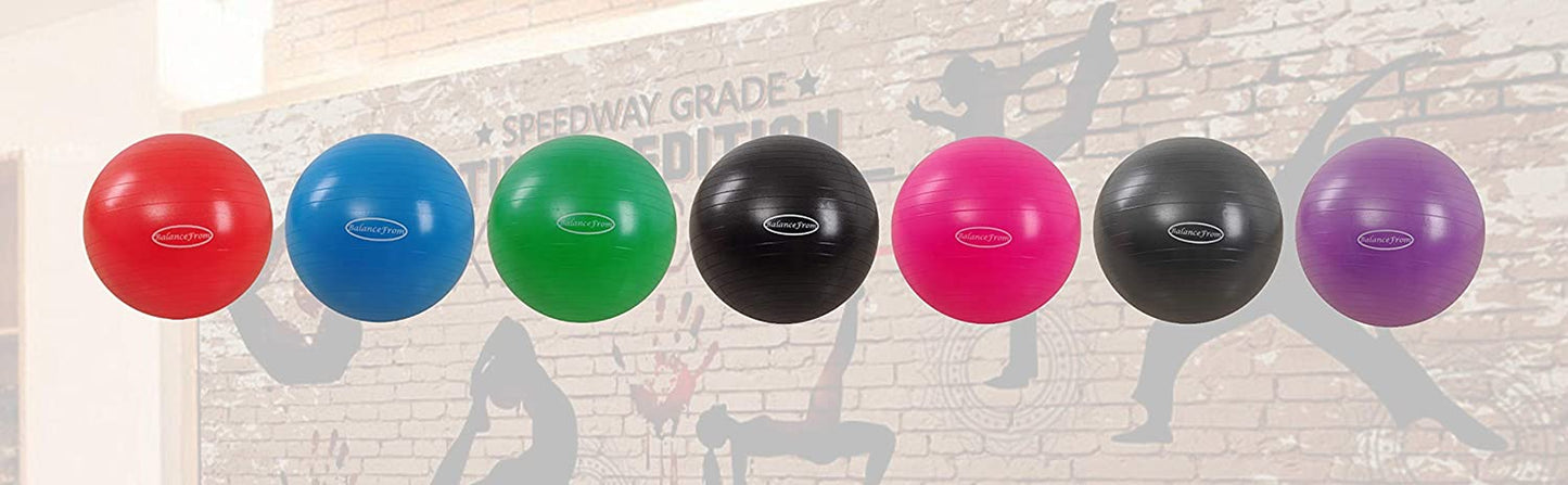 Anti-Burst and Slip Resistant Exercise Ball Yoga Ball Fitness Ball Birthing Ball with Quick Pump, 2,000-Pound Capacity