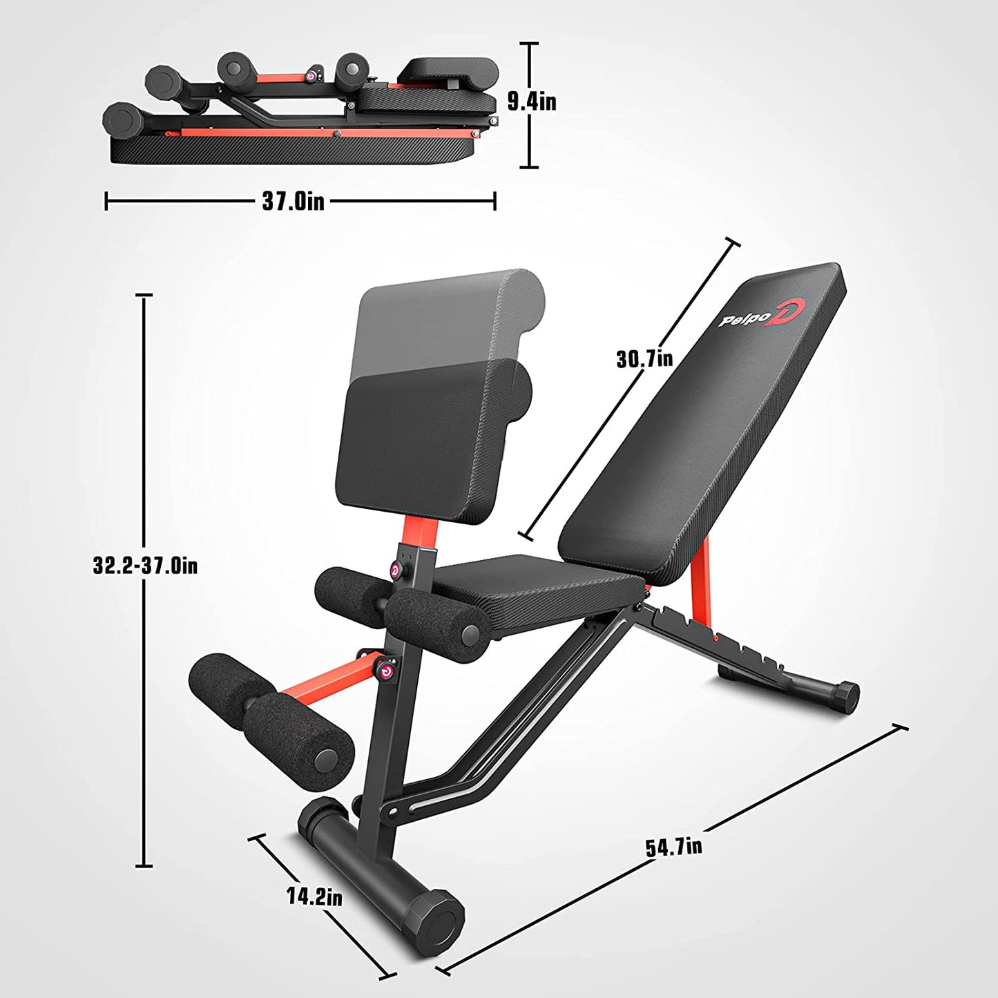 Adjustable Weight Bench, Folding Weight Lifting Bench, Workout Bench for Home, Incline/Decline Bench for Full Body Workout