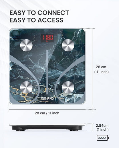 Scale for Body Weight, Smart Digital Bathroom Wireless Weight Scale, Composition Analyzer with Smartphone App Sync Bluetooth, 396Lbs - Elis 1