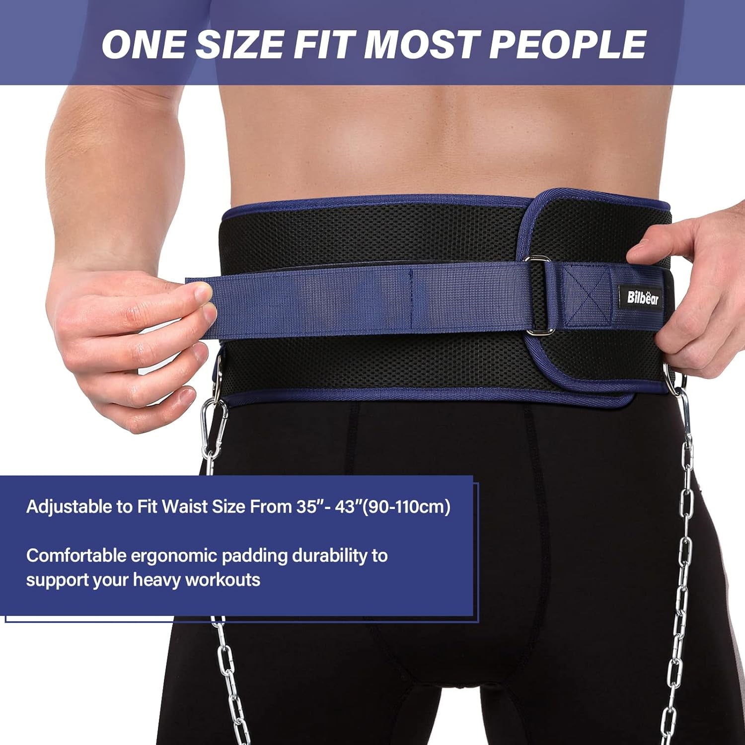 Dip Belt for Weightlifting,Weight Lifting Belt with 39 Inch Strap for Pulls Up, Adjustable 43 Inch Fitness Weight Lifting Strap ,With 45-Angle Rings&2 Snap Hooks, for Gym Bodybuilding,Dips,Squats