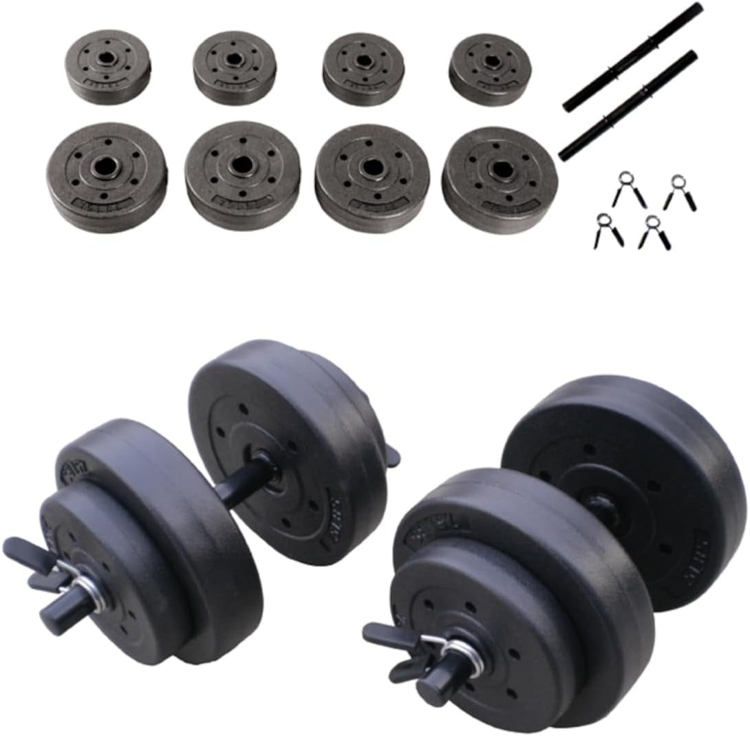 40-Pounds Cement Dumbbell Set (Black)