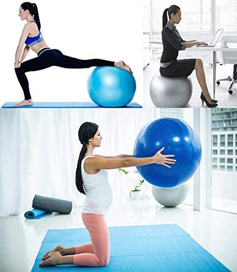 Anti-Burst and Slip Resistant Exercise Ball Yoga Ball Fitness Ball Birthing Ball with Quick Pump, 2,000-Pound Capacity