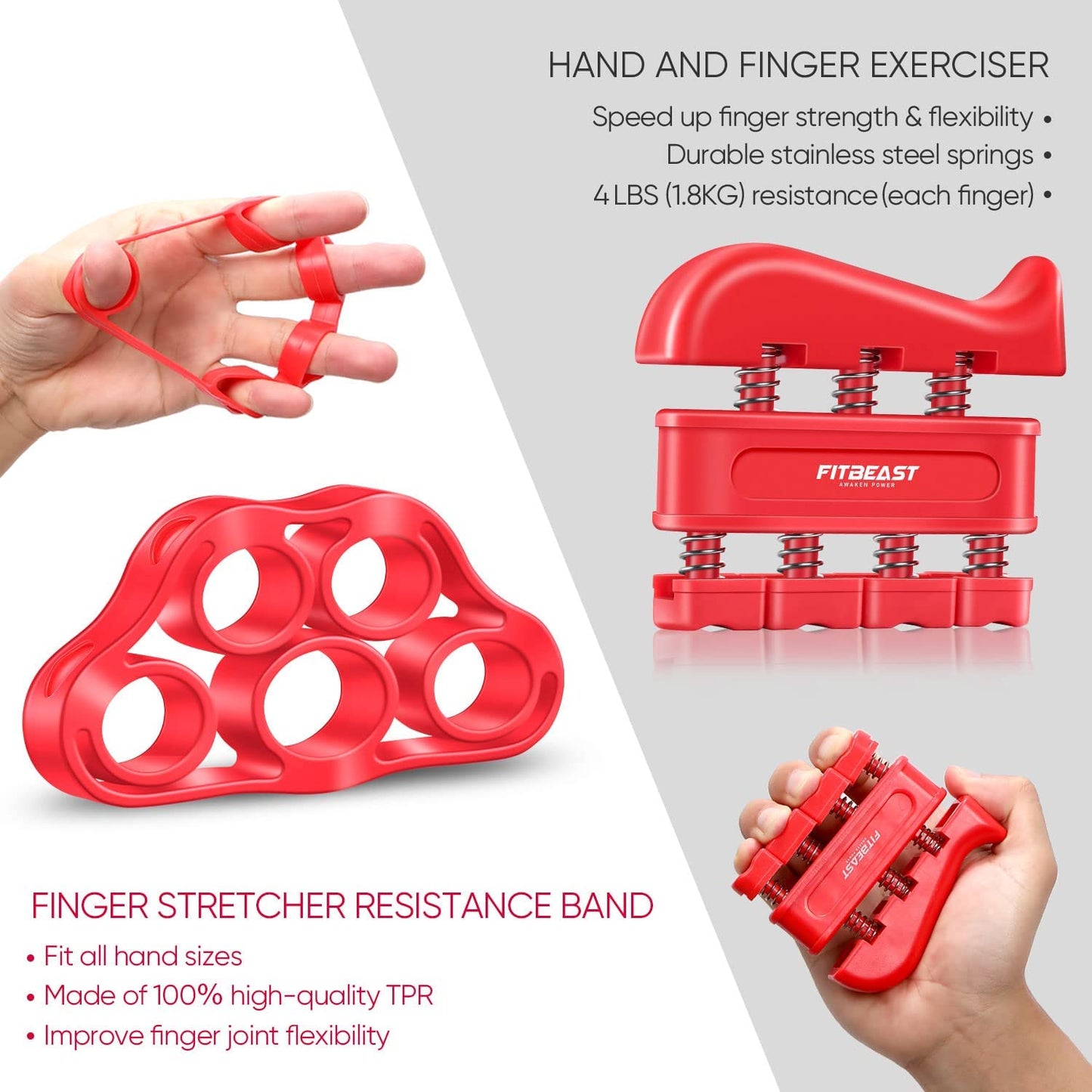 Grip Strengthener Forearm Strengthener Hand Grips Strengthener Kit - 5 Pack Adjustable Resistance