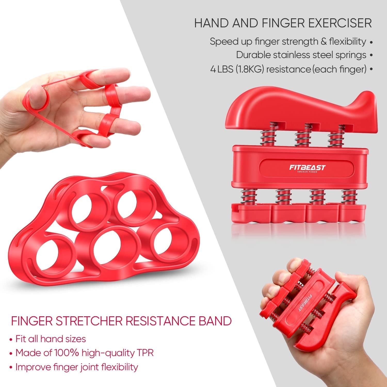 Grip Strengthener Forearm Strengthener Hand Grips Strengthener Kit - 5 Pack Adjustable Resistance