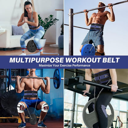 Dip Belt for Weightlifting,Weight Lifting Belt with 39 Inch Strap for Pulls Up, Adjustable 43 Inch Fitness Weight Lifting Strap ,With 45-Angle Rings&2 Snap Hooks, for Gym Bodybuilding,Dips,Squats